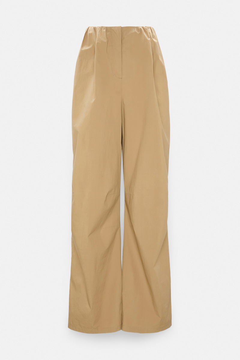Dorothee Schumacher Women's Beige Pleated Pants In Garment Washed Cotton Poplin Xxs