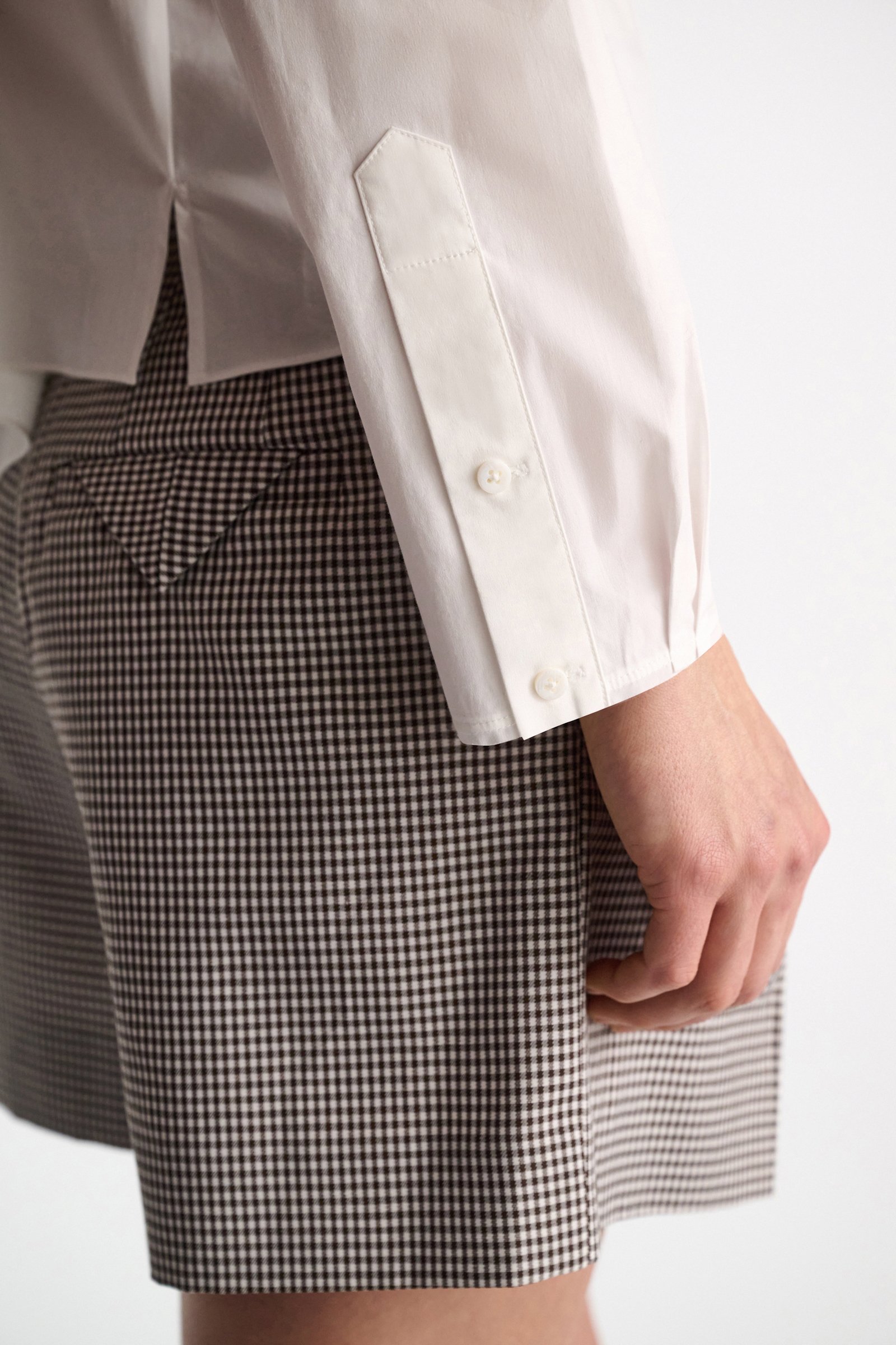 Dorothee Schumacher A-line cotton poplin blouse with removable collar white lemon