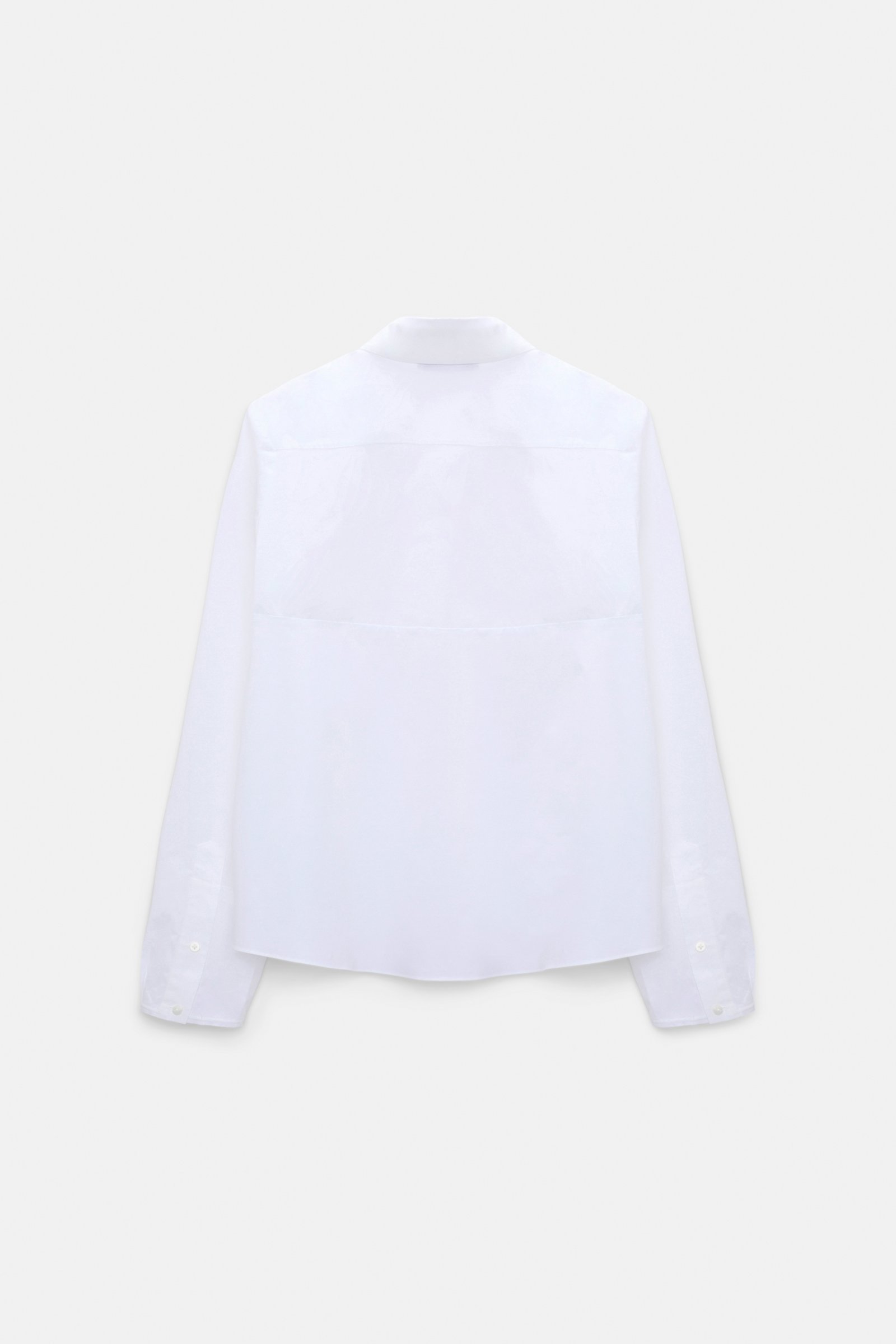 Dorothee Schumacher A-line cotton poplin blouse with removable collar white lemon