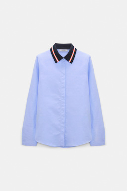 Dorothee Schumacher Cotton oxford shirt with removable collar oxford blue