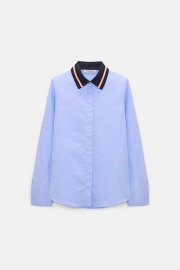 Dorothee Schumacher Cotton oxford shirt with removable collar oxford blue