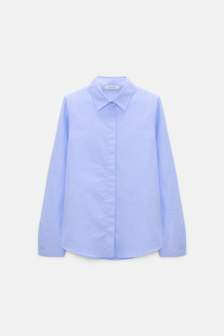 Dorothee Schumacher Cotton oxford shirt with removable collar oxford blue