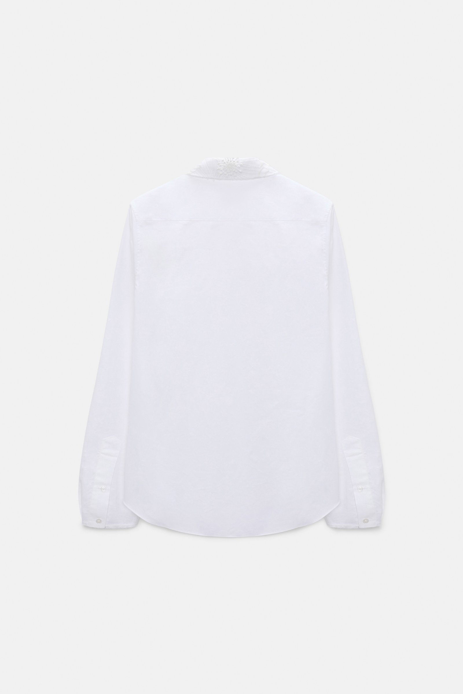 Dorothee Schumacher Cotton oxford shirt with optional lace collar pure white