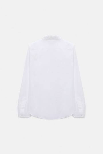 Dorothee Schumacher Baumwollbluse mit abnehmbarem Kragen aus Spitze pure white