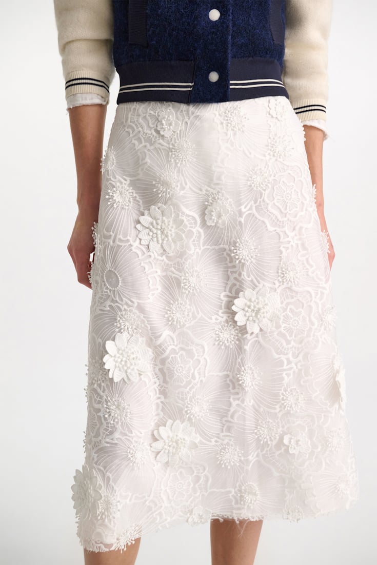 Dorothee Schumacher Embroidered organza skirt pure white