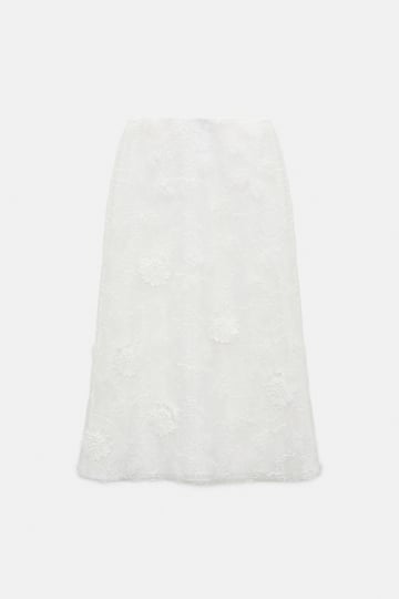 Dorothee Schumacher Embroidered organza skirt pure white