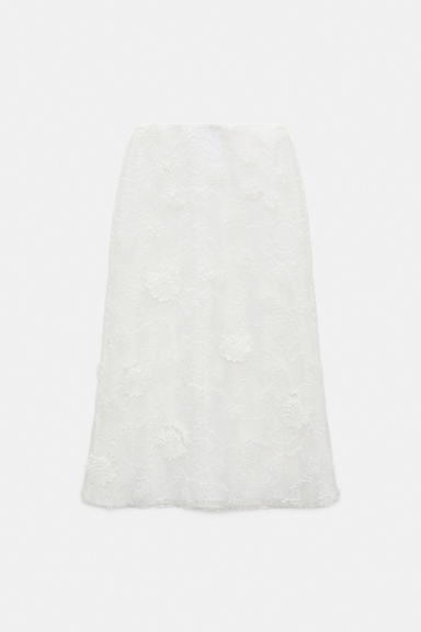 Dorothee Schumacher Embroidered organza skirt pure white