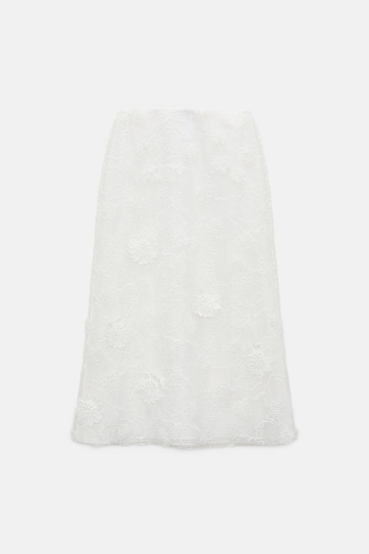 Dorothee Schumacher Embroidered organza skirt pure white