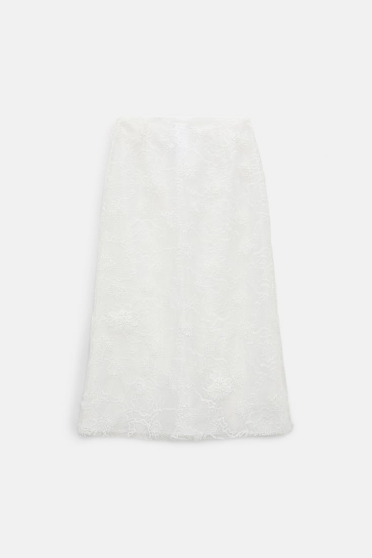 Dorothee Schumacher Embroidered organza skirt pure white