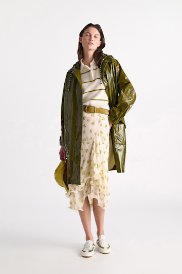 Dorothee Schumacher Printed georgette midi-skirt with ruffles Little Daydream lemon
