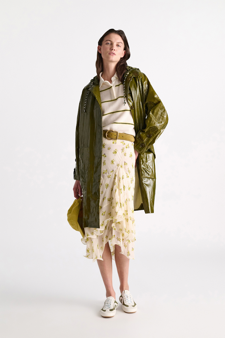 Dorothee Schumacher Printed georgette midi-skirt with ruffles Little Daydream lemon