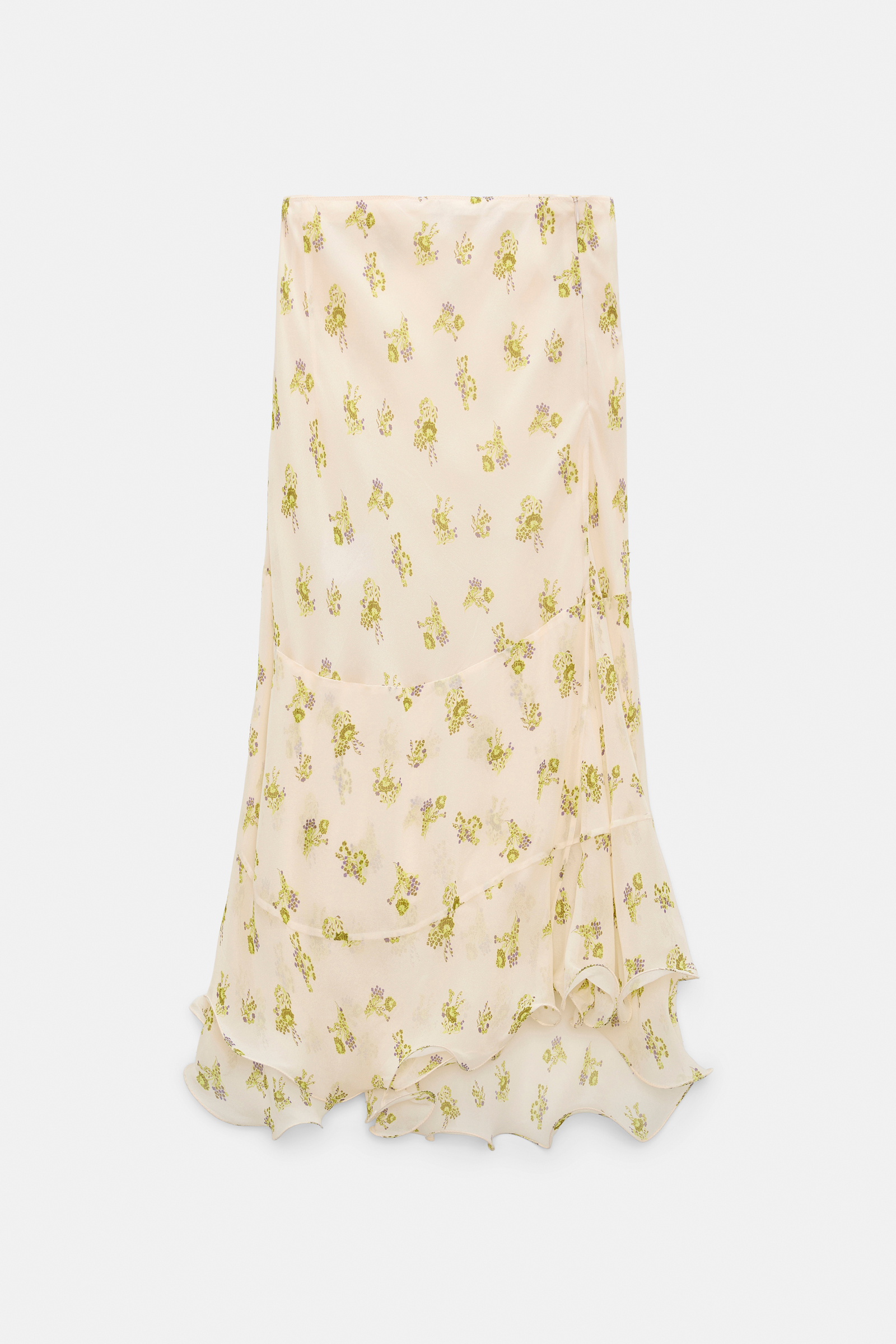 Dorothee Schumacher Printed georgette midi-skirt with ruffles Little Daydream lemon