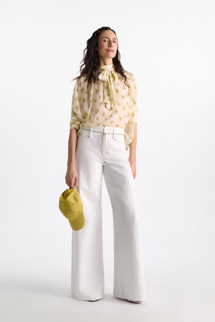 Dorothee Schumacher T-Blouse aus bedruckten Georgette Little Daydream lemon