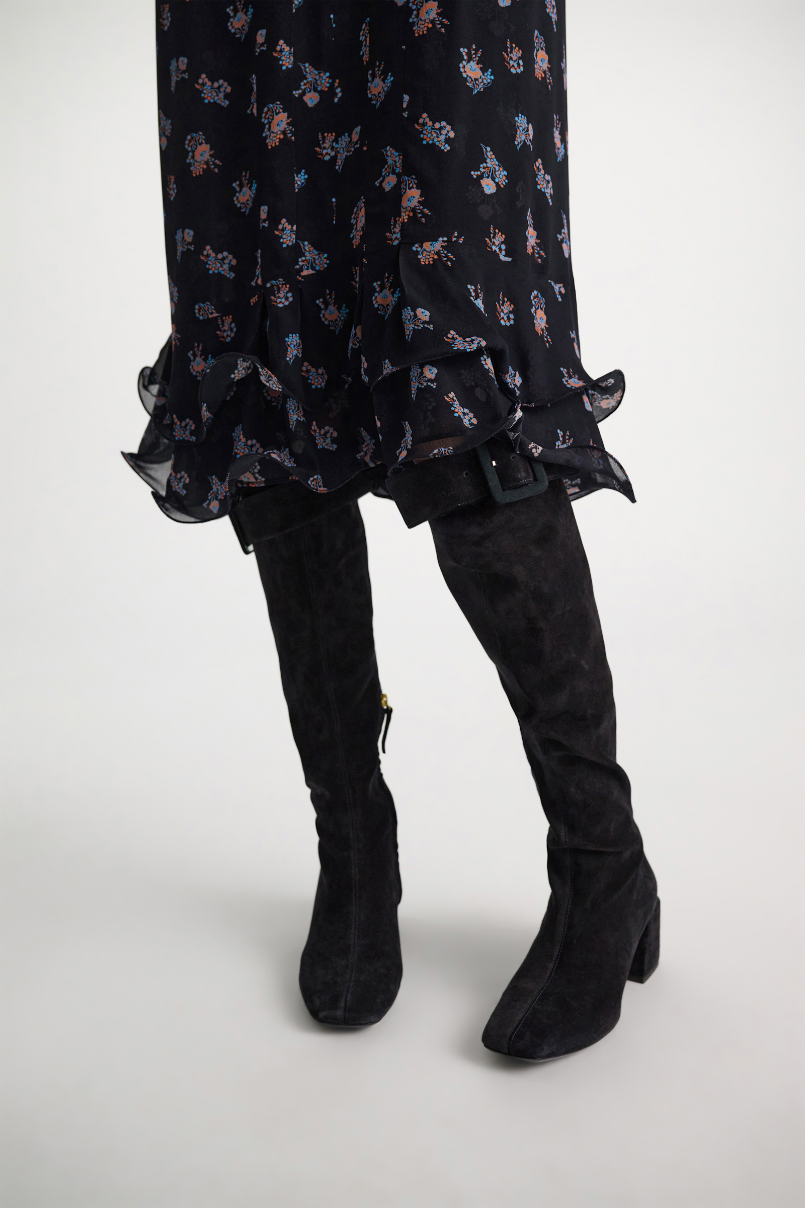 Dorothee Schumacher Printed georgette dress Little Daydream navy orange