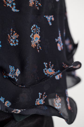 Dorothee Schumacher Kleid aus bedrucktem Georgette Little Daydream navy orange