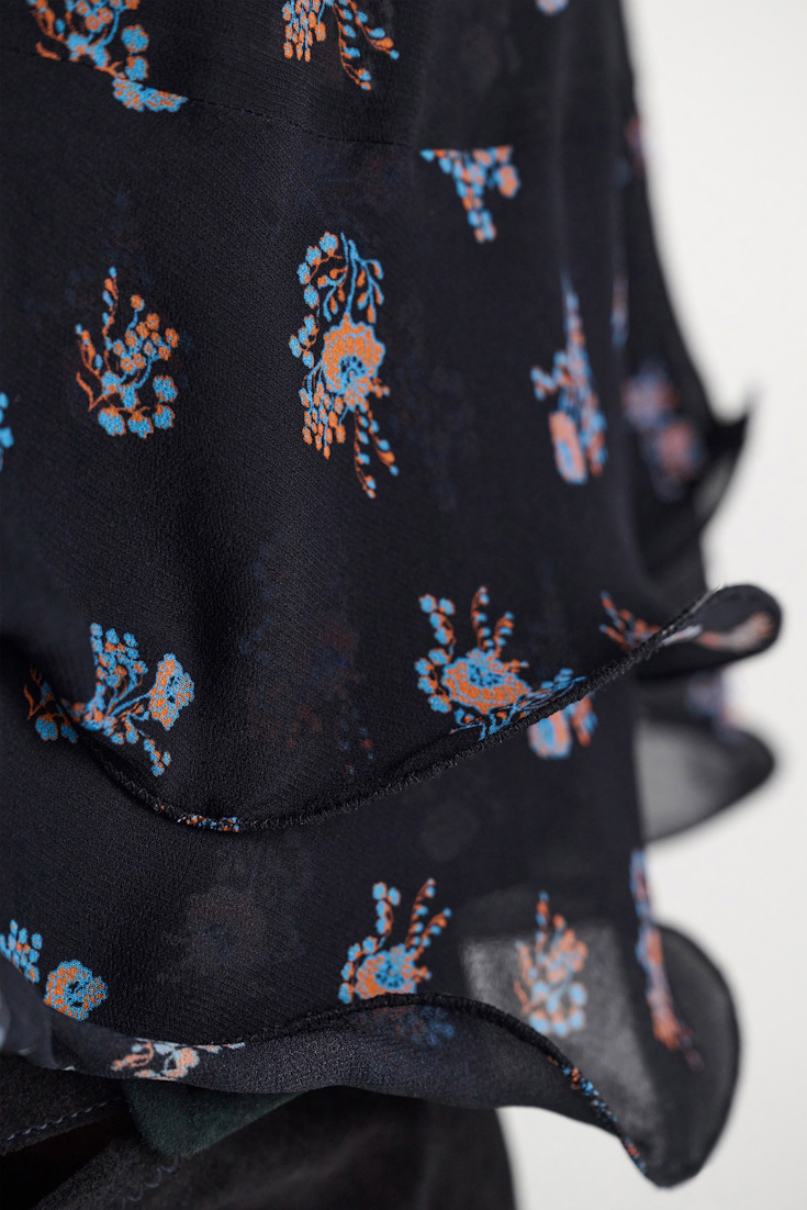 Dorothee Schumacher Printed georgette dress Little Daydream navy orange