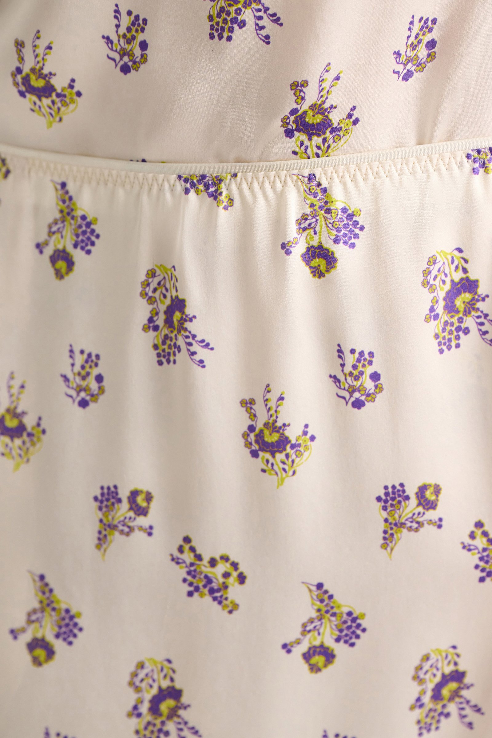 Dorothee Schumacher Lingerie-style skirt in printed silk satin little daydream yellow