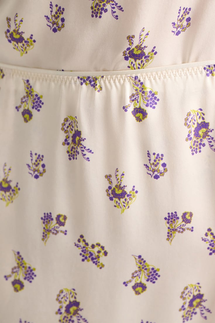 Dorothee Schumacher Lingerie-style skirt in printed silk satin little daydream yellow