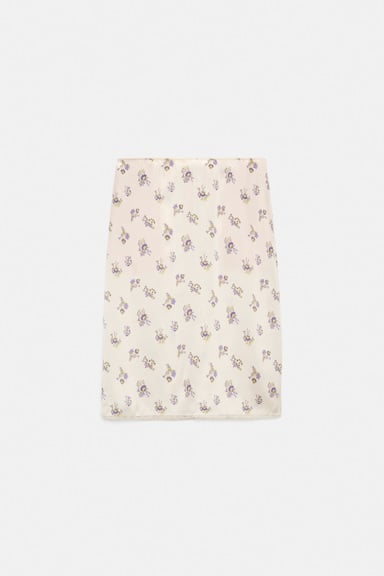 Dorothee Schumacher Lingerie-Rock aus bedrucktem Seidensatin little daydream yellow