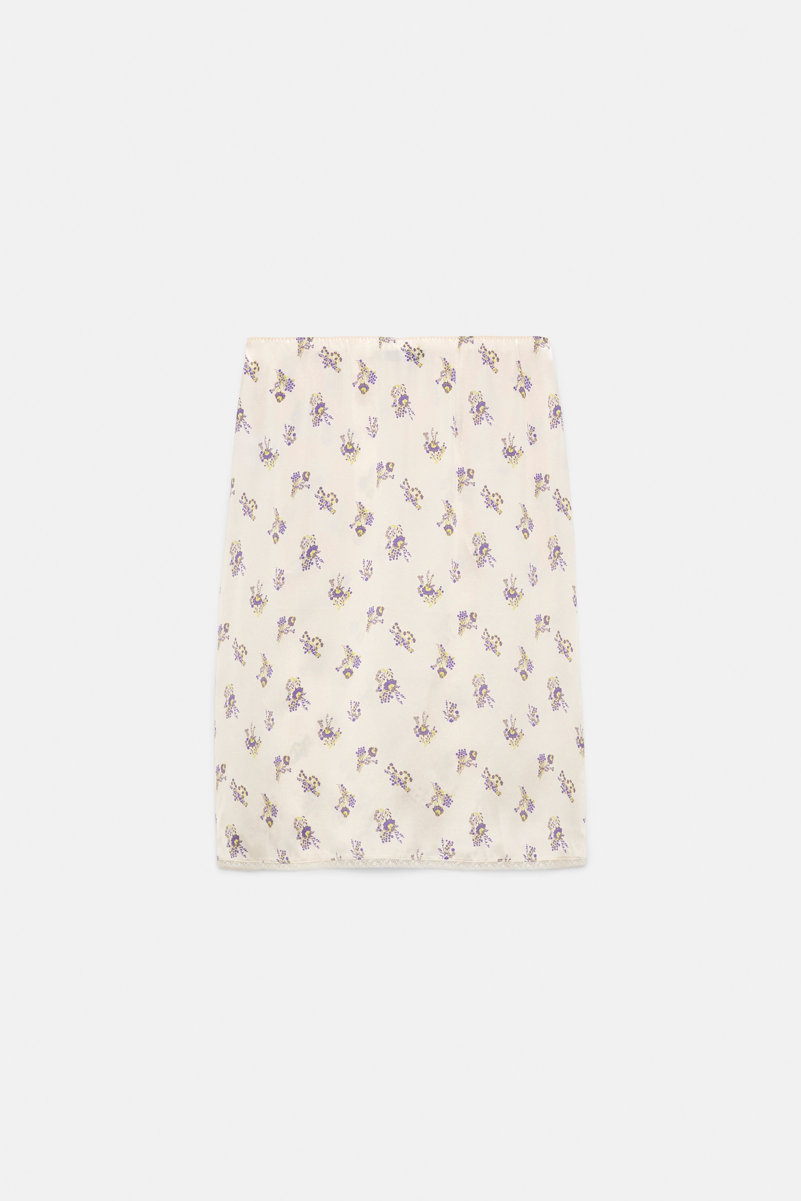 Dorothee Schumacher Lingerie-style skirt in printed silk satin little daydream yellow