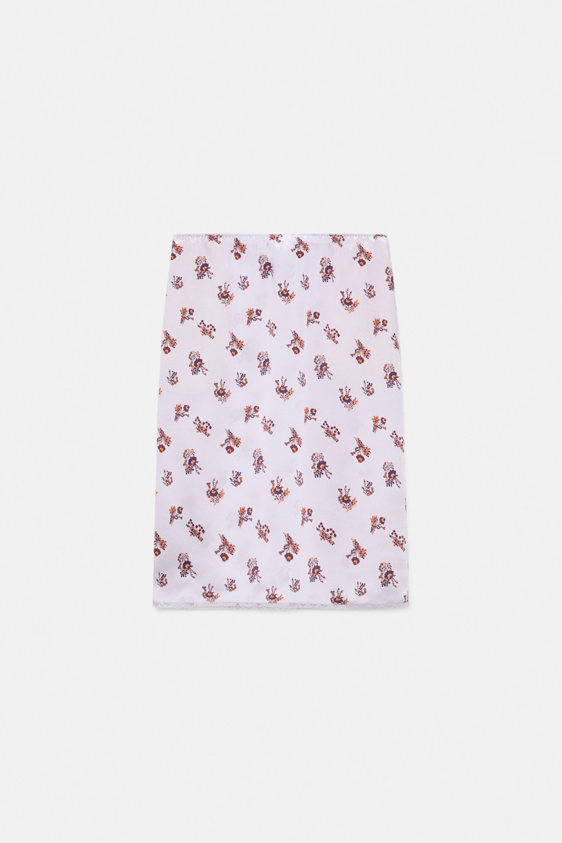 Dorothee Schumacher Women's Violet Lingerie-Style Skirt In Printed Silk Satin Extra Small