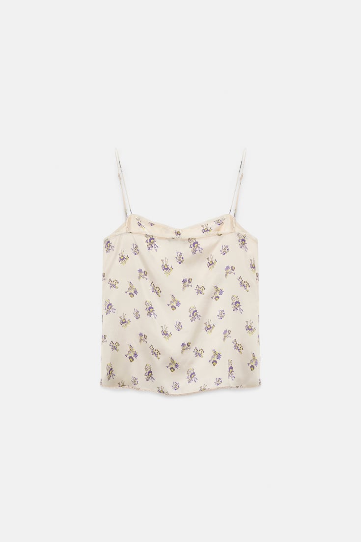Dorothee Schumacher Lingerie-style camisole in printed silk satin little daydream yellow