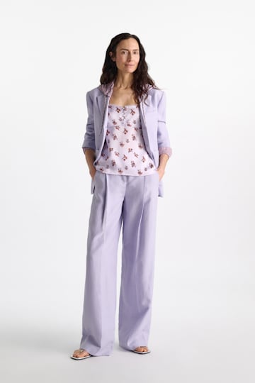 Dorothee Schumacher Lingerie-style camisole in printed silk satin little daydream lilac