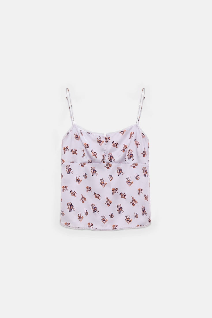 Dorothee Schumacher Lingerie-style camisole in printed silk satin little daydream lilac