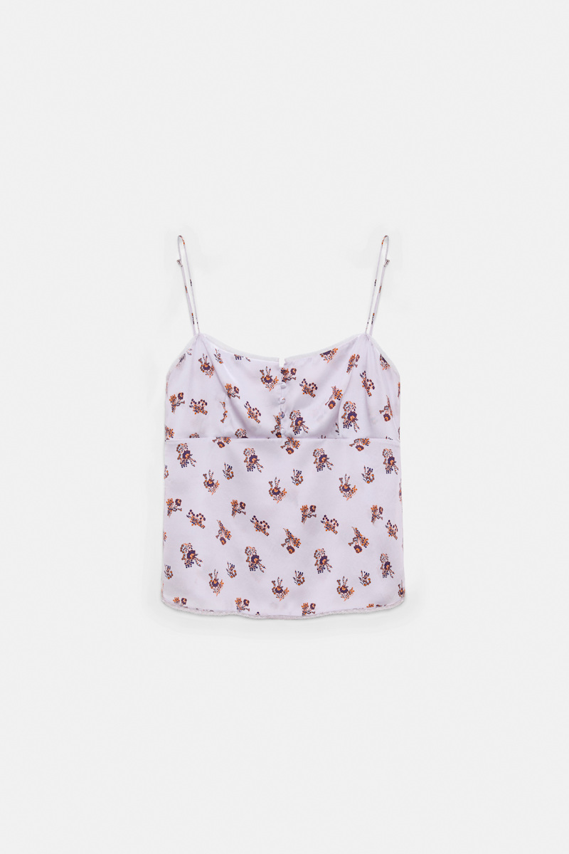 Dorothee Schumacher Women's Violet Lingerie-Style Camisole In Printed Silk Satin Small