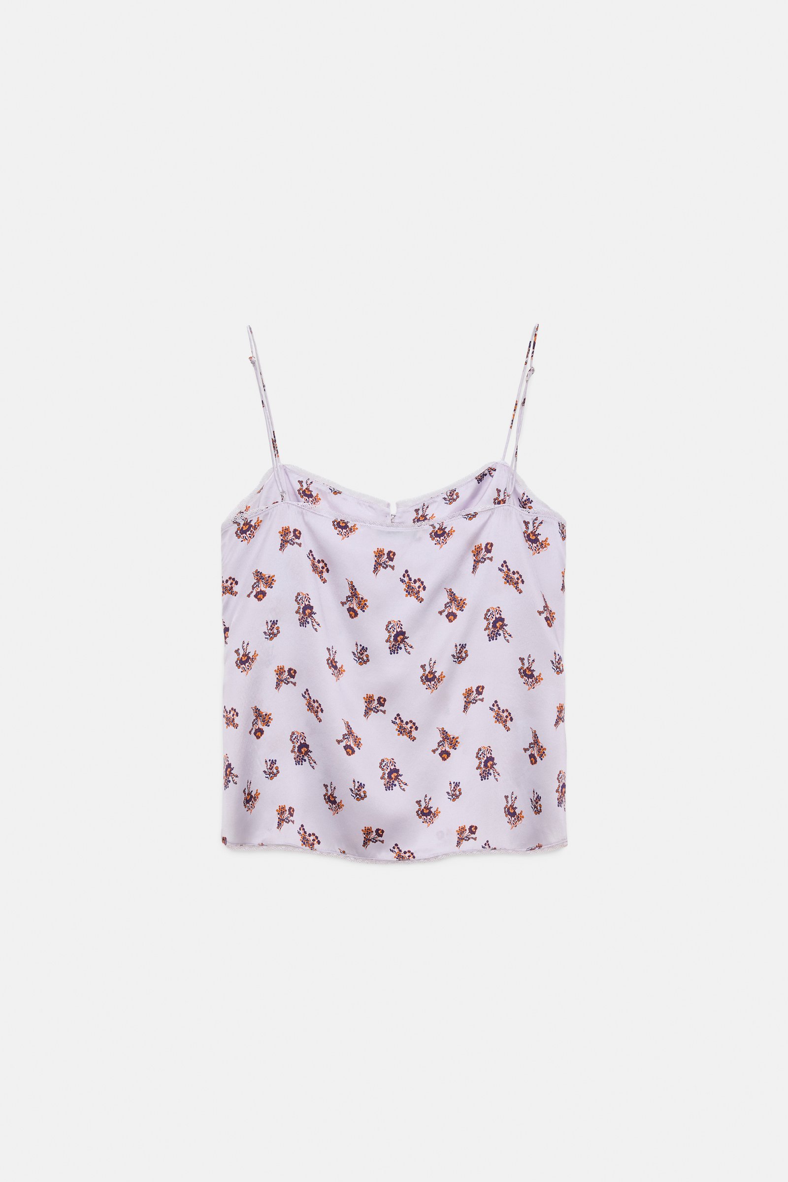 Dorothee Schumacher Lingerie-style camisole in printed silk satin little daydream lilac