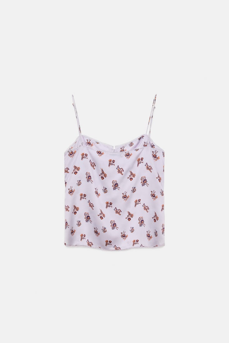 Dorothee Schumacher Lingerie-style camisole in printed silk satin little daydream lilac
