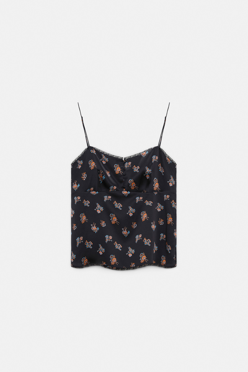 Dorothee Schumacher Women's Multi Colour Lingerie-Style Camisole In Printed Silk Satin Large