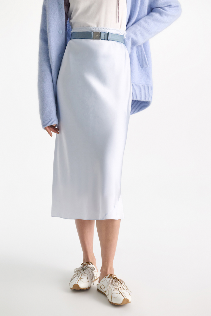 Dorothee Schumacher Midi-Rock aus Seidensatin ice sky