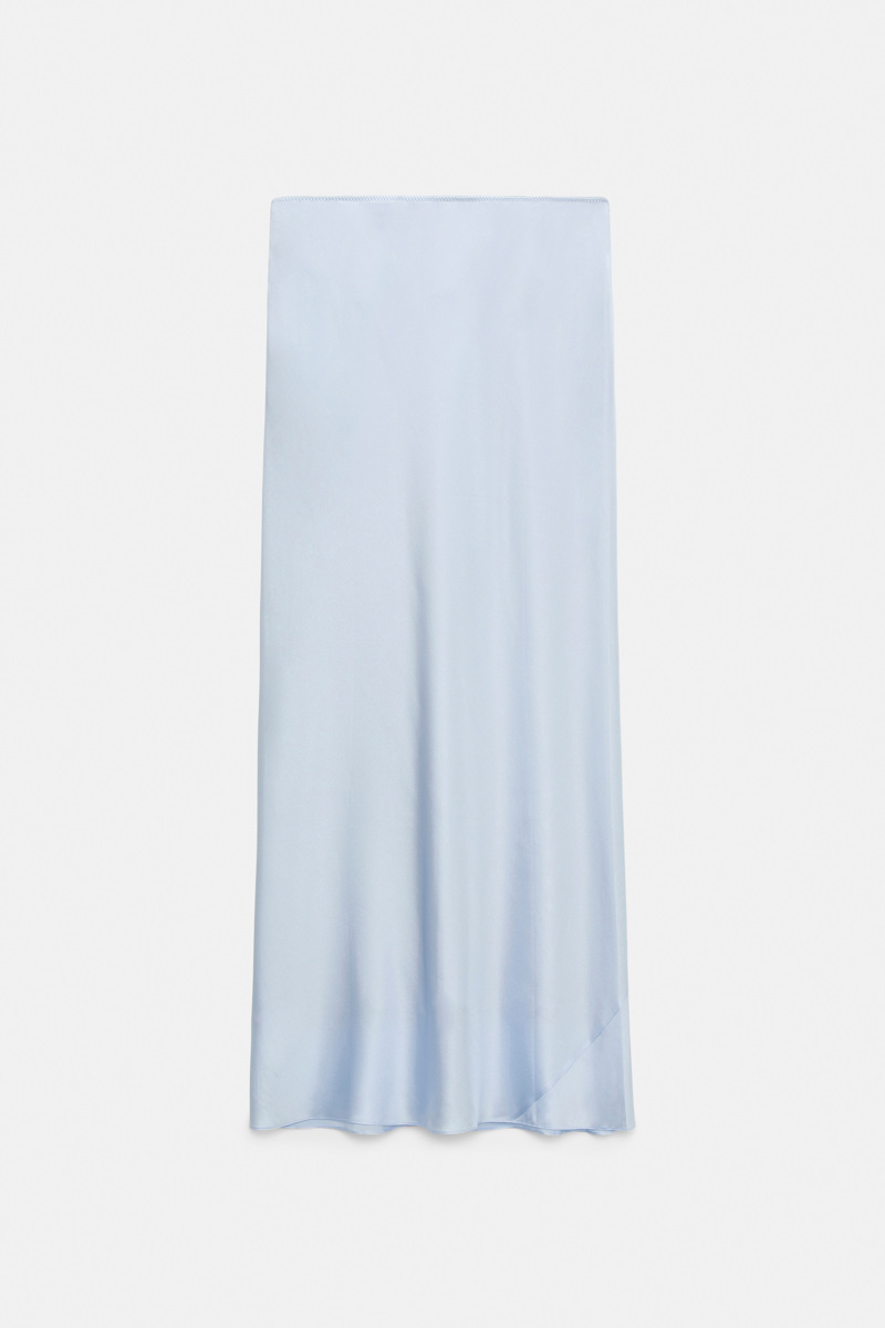 Dorothee Schumacher Women's Blue Silk Satin Midi-Skirt Xxs