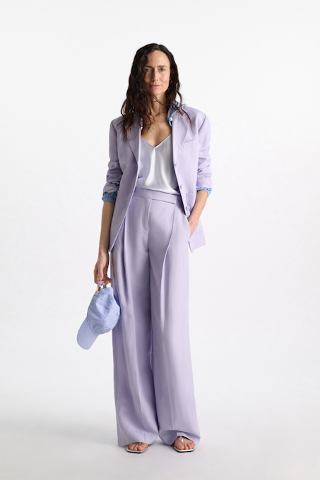 Silk-satin camisole with V-neckline