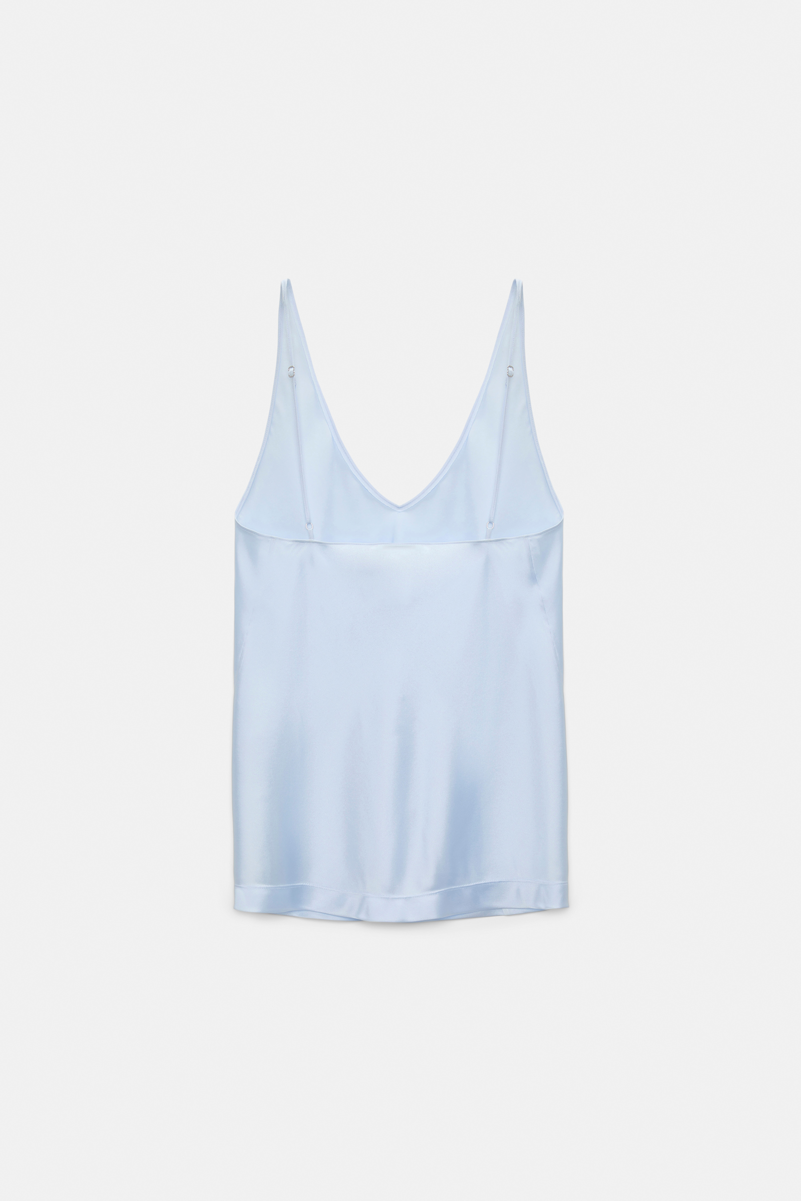 Dorothee Schumacher Silk-satin camisole with V-neckline ice sky