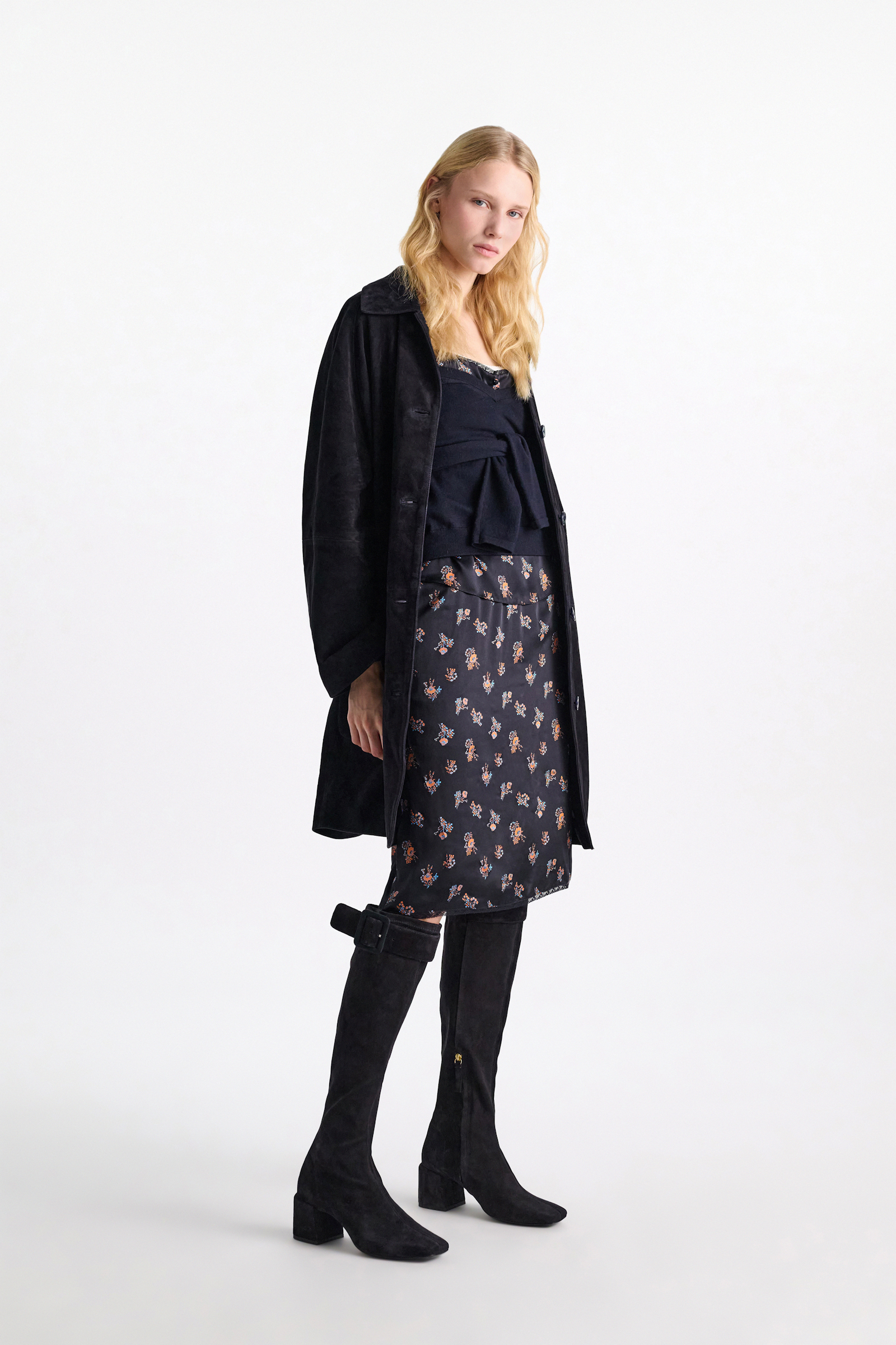 Dorothee Schumacher Stretch calf suede boots midnight blue