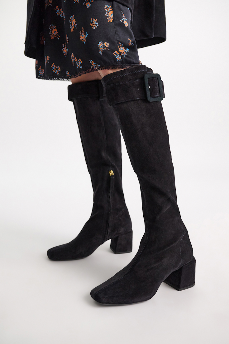 Dorothee Schumacher Stretch calf suede boots midnight blue