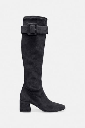 Dorothee Schumacher Boots aus Stretch-Kalbsveloursleder midnight blue