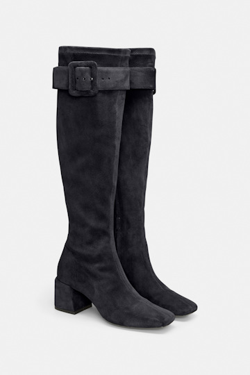 Dorothee Schumacher Boots aus Stretch-Kalbsveloursleder midnight blue