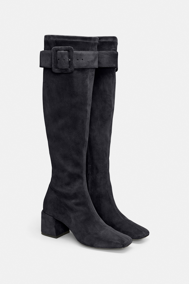 Dorothee Schumacher Stretch calf suede boots midnight blue