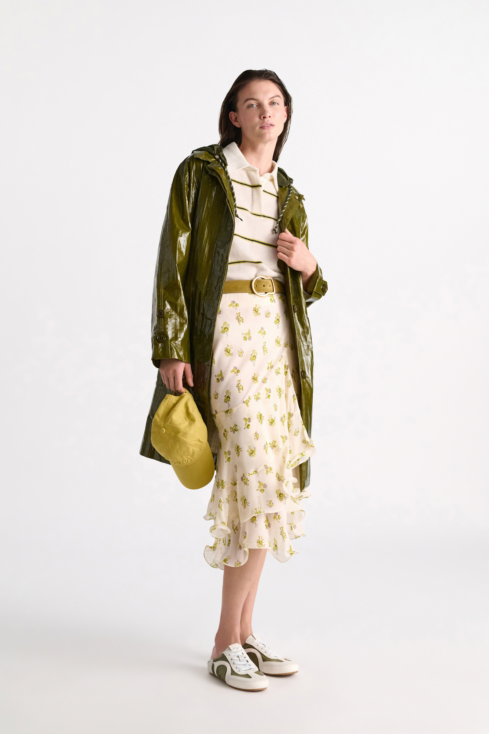 Dorothee Schumacher Waxed suede belt dafne green