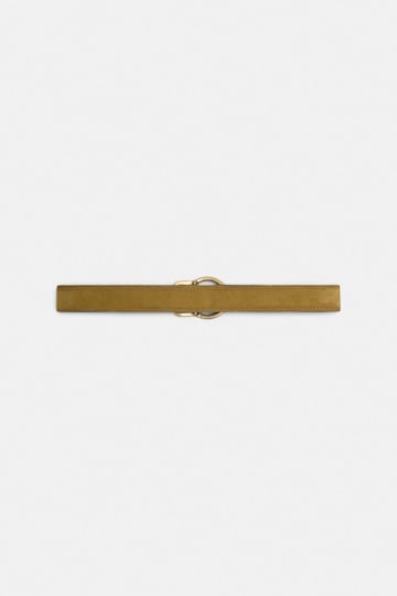 Dorothee Schumacher Gürtel aus Kalbsveloursleder mit gewachstem Effekt dafne green