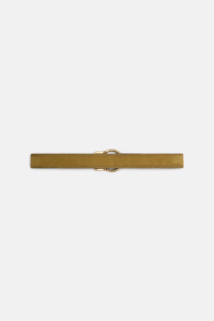 Dorothee Schumacher Waxed suede belt dafne green
