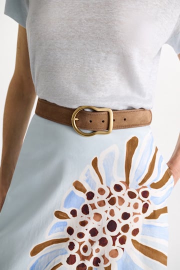 Dorothee Schumacher Gürtel aus Kalbsveloursleder mit gewachstem Effekt buckwheat