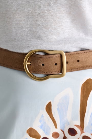 Dorothee Schumacher Gürtel aus Kalbsveloursleder mit gewachstem Effekt buckwheat