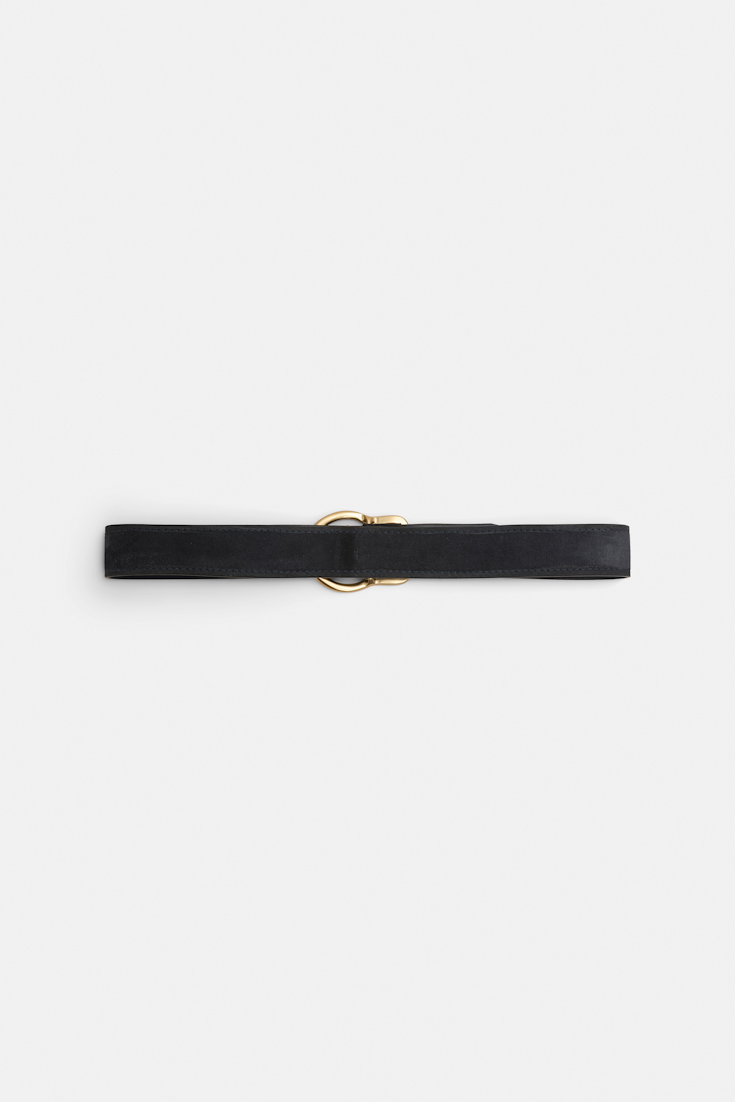 Dorothee Schumacher Waxed suede belt midnight blue