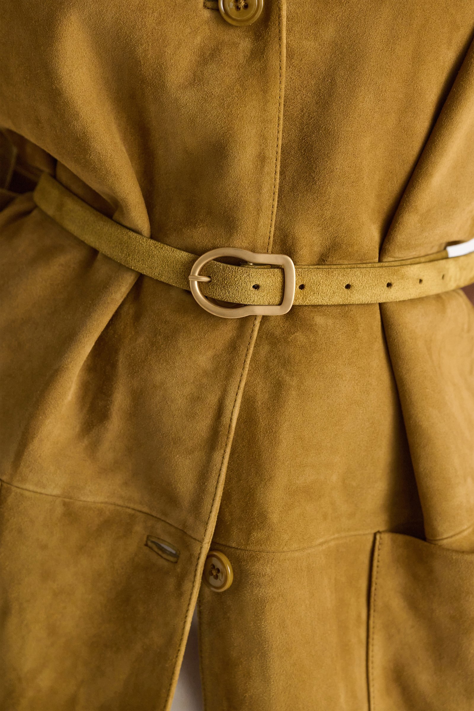 Dorothee Schumacher Suede belt with signature buckle dafne green
