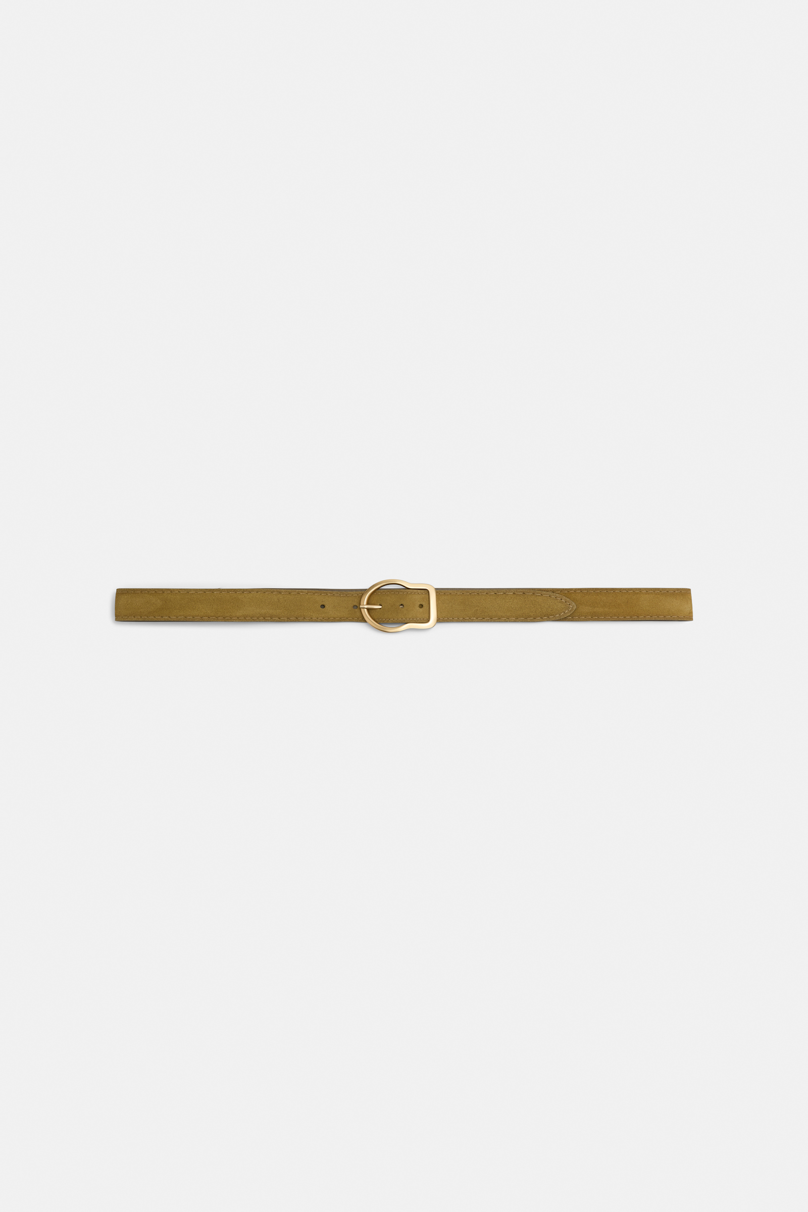 Dorothee Schumacher Suede belt with signature buckle dafne green