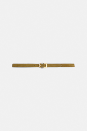 Dorothee Schumacher Suede belt with signature buckle dafne green